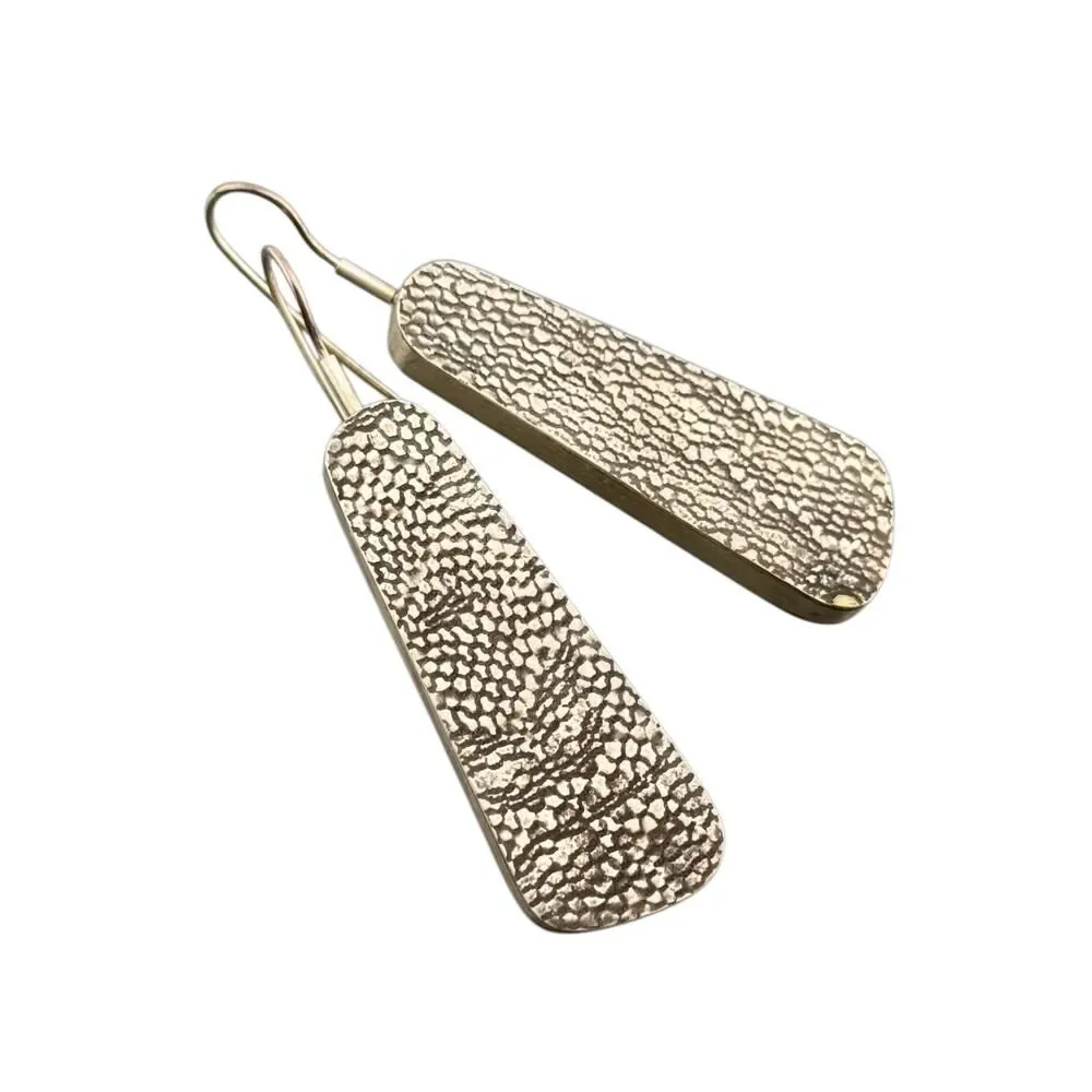 NEW Sterling Silver 3D Textured Earrings